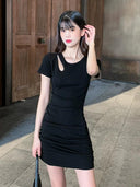 Early Spring Black Niche Dress Chic Versatile Fashion Choice