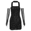 Dazzling Sequin Nightclub Dress Backless Glam for Night-Out