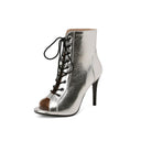 Summer Silver Stiletto Sandal Boots Chic Peep Toe Women