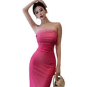 Off-Shoulder Gradient Bodycon Dress Summer Chic Elegance