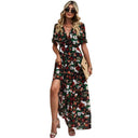 Summer 2024 New Arrival Florals Print Short Sleeve Dress