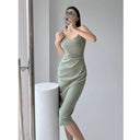 Slim Fit Ruched Summer Dress: Elegant European Chic Style