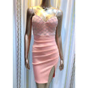 Elegant Crystal Beaded Mini Dress Stylish Evening Wear