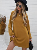 2024 Mid-Length Autumn and Winter Dress Sweater Women's Fashion Loose Round Neck Pullover Skirt