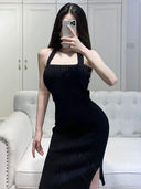 Goddess Night Show Backless Dress Chic Halter Style Glam