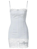 Lace Patchwork Sling Dress: Elegant Party Wear Dress