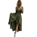 Dillamon European and American Women's Clothing Solid Color Lace Pullover Fishtail Gown Amazon Hot Wrap Chest V-neck Dress for Women  ourlum.com Emerald green M large size 1 (55.00 kg-62.50 kg 