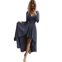 Dillamon European and American Women's Clothing Solid Color Lace Pullover Fishtail Gown Amazon Hot Wrap Chest V-neck Dress for Women  ourlum.com Blue XL is larger size 1 (70.00 kg-75.00 kg 