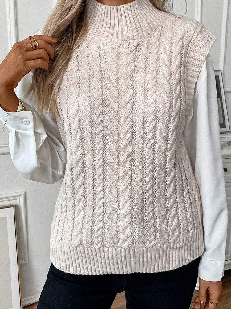 Fashion round Neck Pullover Sleeveless Sweater Women's 2024 Fall and Winter New Arrival Loose and Warm Woolen Ladies' Vest T-shirt  ourlum.com   