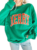 Chic Christmas Letter Print Pullover Sweater for Women