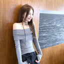 Japanese Charm Off-Shoulder Sweater Elegant Comfortable Chic