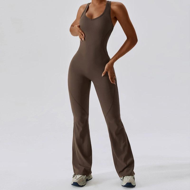 Ultimate Fusion Open Back Yoga Jumpsuit - Moisture-Wicking, Breathable & High Waist Support  OurLum.com   