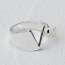 DIY Ornament Accessories Cooperized Silver Ring Letters Ring