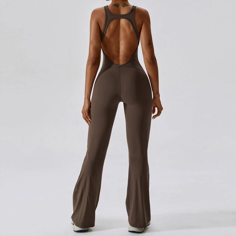 Ultimate Fusion Open Back Yoga Jumpsuit - Moisture-Wicking, Breathable & High Waist Support  OurLum.com   