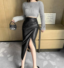 High Waist PU Leather Statement Skirt Fashion-forward Elegance