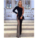 Sultry Sheer One-Shoulder Jumpsuit Elegant Versatile Style