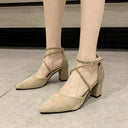 Korean Style Pointed Flats Trendy Strap High Heels Chic