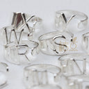 DIY Ornament Accessories Cooperized Silver Ring Letters Ring