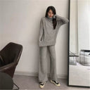 First-Line Brand Label Cut Women's Clothes Export Big Brand Discount Fall Winter Turtleneck Sweater Pants Set