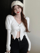 Modern Korean Style V-neck Halter Sweater Trendy Crop Top