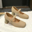 Fairy Style Autumn Square Toe Single-Layer Shoes Buckle Strap