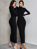 Ahagaga Long Sleeve Dress Chic Fall/Winter Fashion Essential