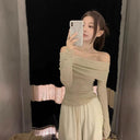 Japanese Charm Off-Shoulder Sweater Elegant Comfortable Chic