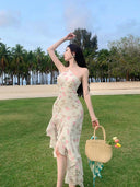 Desire Chiffon Halter Dress Resort Beachwear Beauty Chic