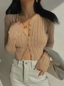 Sexy Cropped Knitted Sweater Chic Street Style Statement