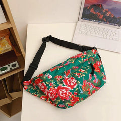 Floral Chinese Chest Bag: Foldable Stylish Fashion Statement