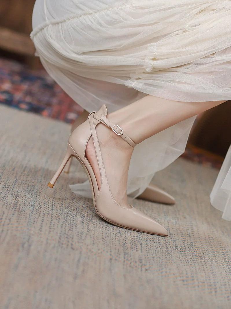 Feiyan Elegance: Chic Nude High Heels with Skirt