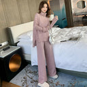 First-Line Brand Label Cut Women's Clothes Export Big Brand Discount Fall Winter Turtleneck Sweater Pants Set