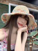 Color Woven Hollowed Women's Summer Seaside Straw Hat