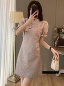 Elegant Chinese Cheongsam Dress Summer Chic with Charm