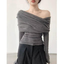 Off-the-Shoulder Autumn Pure Sweater Chic Women's Fashion