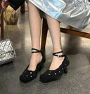 Stylish Korean-Inspired Ballet Flats with Unique Cross Decoration