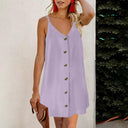 Fashion Summer V Neck Thin Knee-Length Skirt Camisole Dress