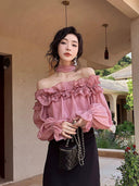 Spicy Western Off-Shoulder Shirt Hot Autumn Fashion Trend