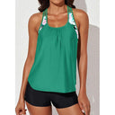 2024 Summer New Arrival Conservative Split Swimsuit U-Collar Tankini