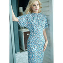 Blue Floral Sheath Dress: Timeless Elegance Chic Style