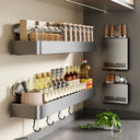 Suction Cup Punch-Free Wall Condiment Hook Rack Storage