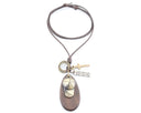 Baigu Peaked Baseball Wooden Necklace Pendant Bronze Accessory