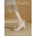 French-Inspired Mid-Heel Bridesmaid Shoes Stylish Cheongsam