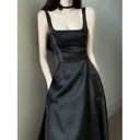 French Satin Sling Gown: Hepburn-Inspired Elegance Dress