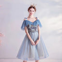 Blue Elegance Angel Wedding Dress Stylish Limited Time Offer