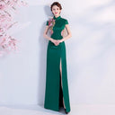 Green Cheongsam Wedding Dress Retro Elegance Artistry