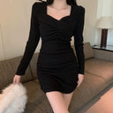 Fall/Winter Plus Size Ruched Dress Stylish and Comfortable