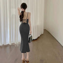 Seductive Lace-up Fishtail Tube Dress Elegant Alluring Choice