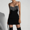 Chic Chain Tassel Strap Dress for Youth Stylish Streetwear