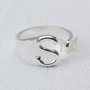 DIY Ornament Accessories Cooperized Silver Ring Letters Ring